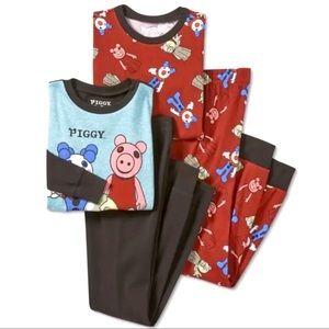 Boy’s 4-Piece Piggy Pajama Set Snug Fit , Fire Resistant SIZE 4